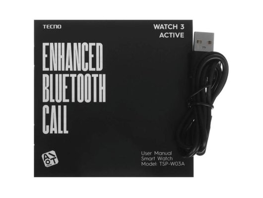 Смарт часы TECNO WATCH 3 ACTIVE ЧЕРНЫЙ (W03A)